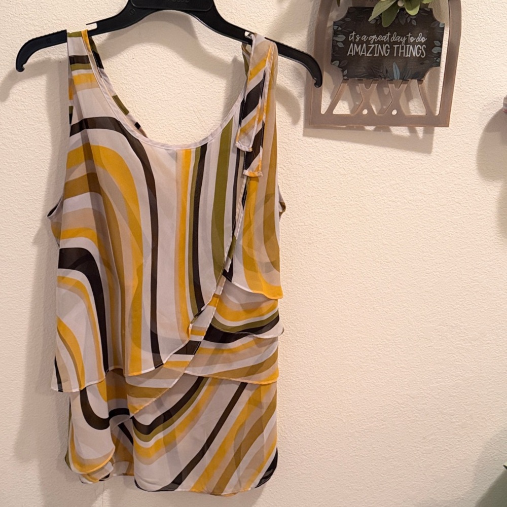 Stylish Yellow and Black Women's Top, 2X
